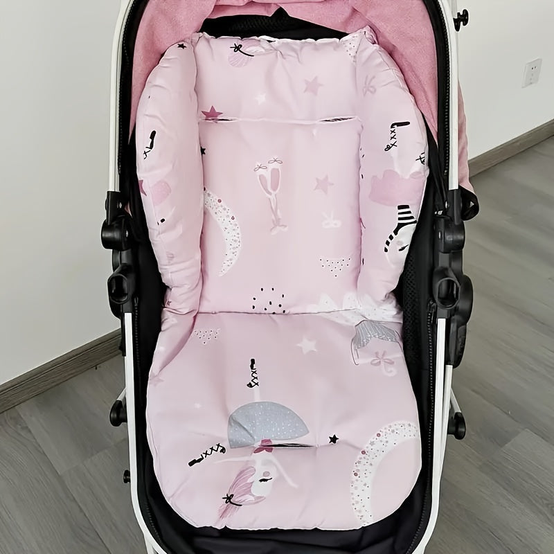 Plush Baby Stroller Seat Cushion: Cozy and Insulating, Ideal for 0-3 Years, Crafted from Soft Polyester Fiber