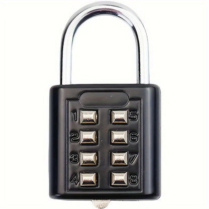 1pc Black Alloy Combination Lock for Suitcases, Luggage & Drawers - Round Dial Number Padlock with 3-Digit Code.