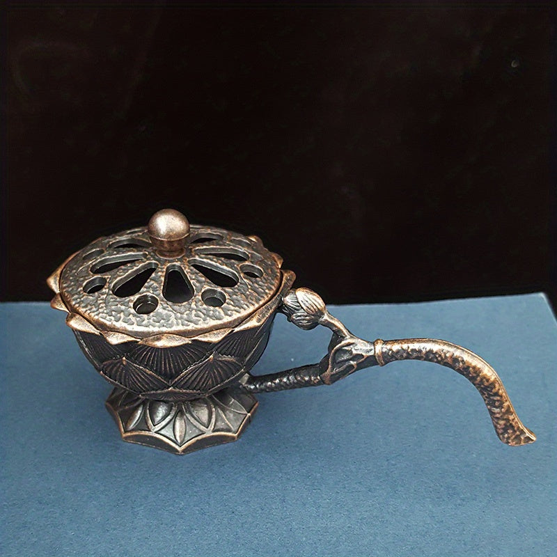 Small handheld Lotus Incense Burner for household decoration.