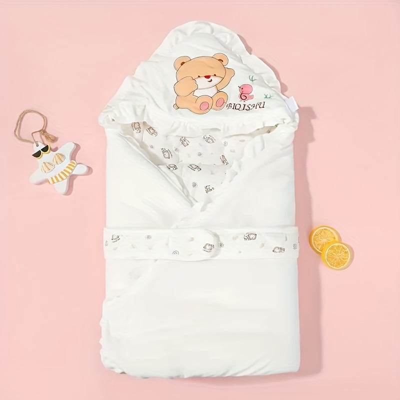 Soft 100% Cotton Bear Style Swaddling Blanket for Newborns, Perfect Christmas or Halloween Gift for Baby, Keeps them Warm and Cozy