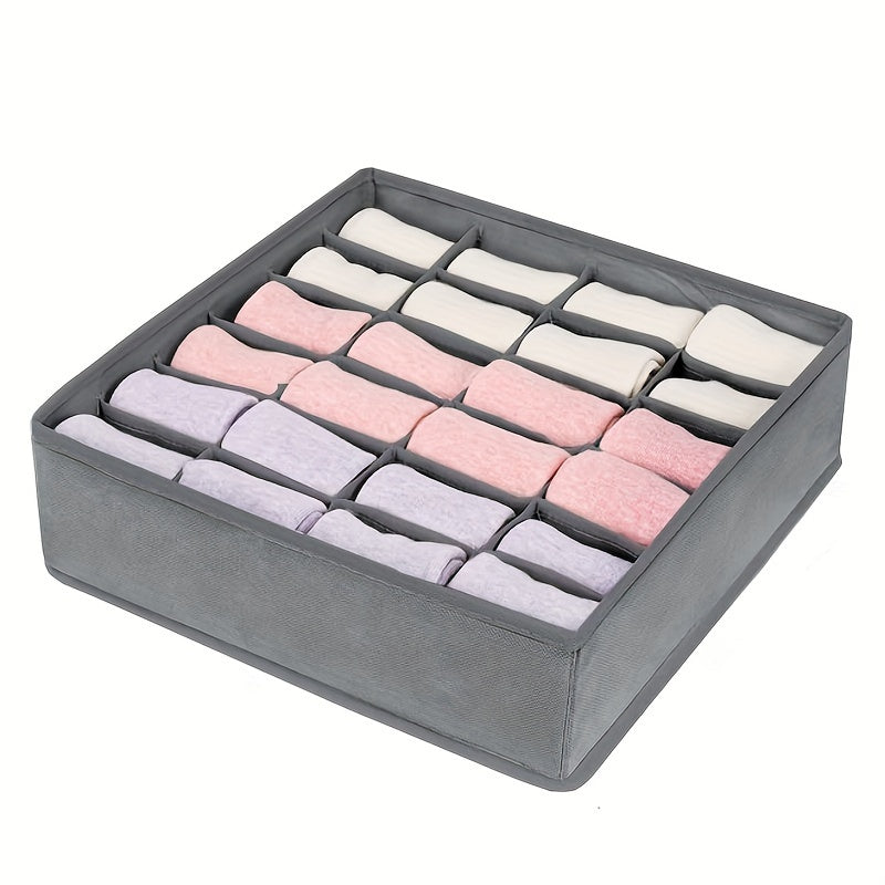 Organize socks, underwear, bras, and ties with this collapsible 24-cell organizer for your drawers.