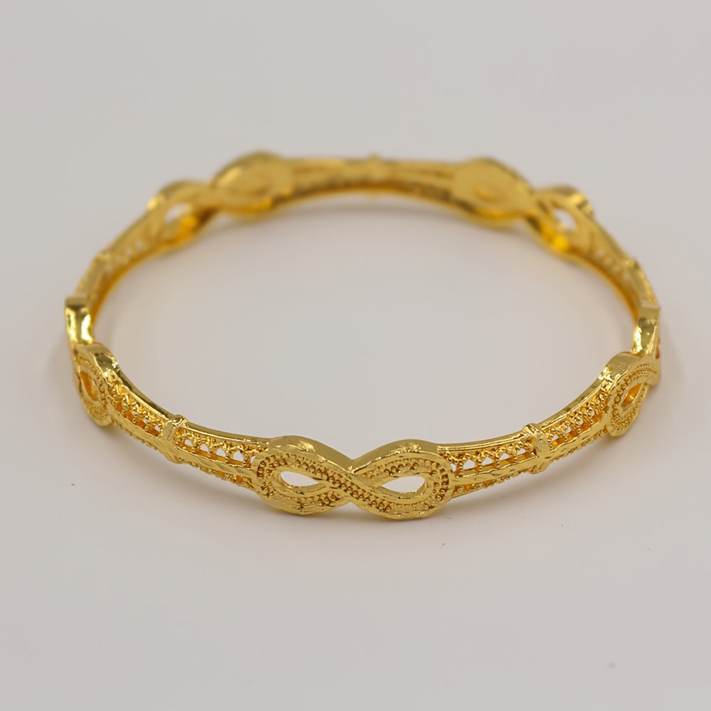 Luxurious and Ethnic Gold-Plated Alloy Bangle Set: Elegant Touch for Everyday Wear and Gifting