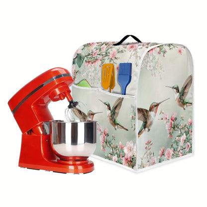 Stylish Floral Hummingbird Stand Mixer Cover - Simple to Clean, Machine Washable Dust Protector for 6-8 Quart Kitchen Mixers