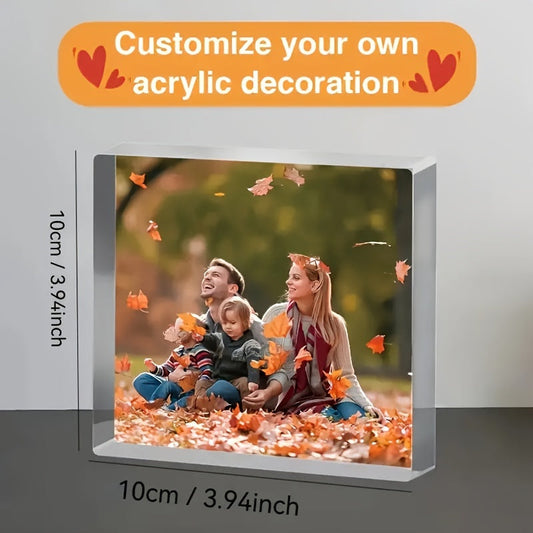 Personalized Acrylic Picture Holder - Stylish 3D Desktop Decoration, Great for Enhancing Home and Office Décor, Wonderful Valentine's Day Present or Party Decorations