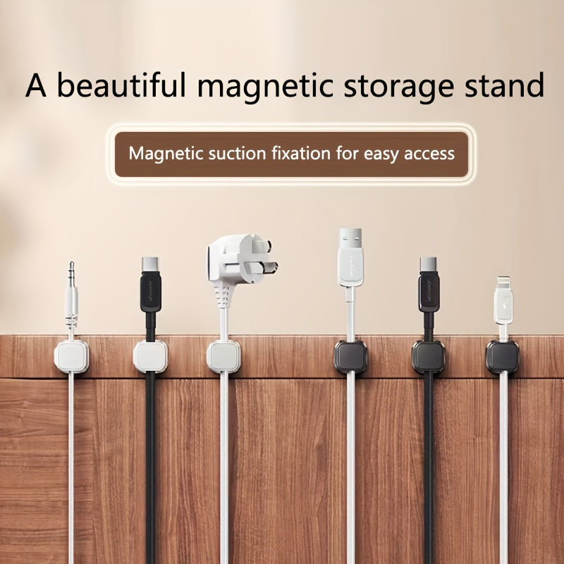 Cool Magnetic Data Cable Storage Organizer and Charging Cable Holder - Creating a tidy desktop with 1/3/6pcs.