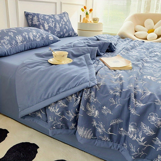 Summer Thin Quilt Set includes 1 quilt and 1-2 pillowcases made of soft and breathable 100% high-quality microfiber. Sheet or pillow insert not included.