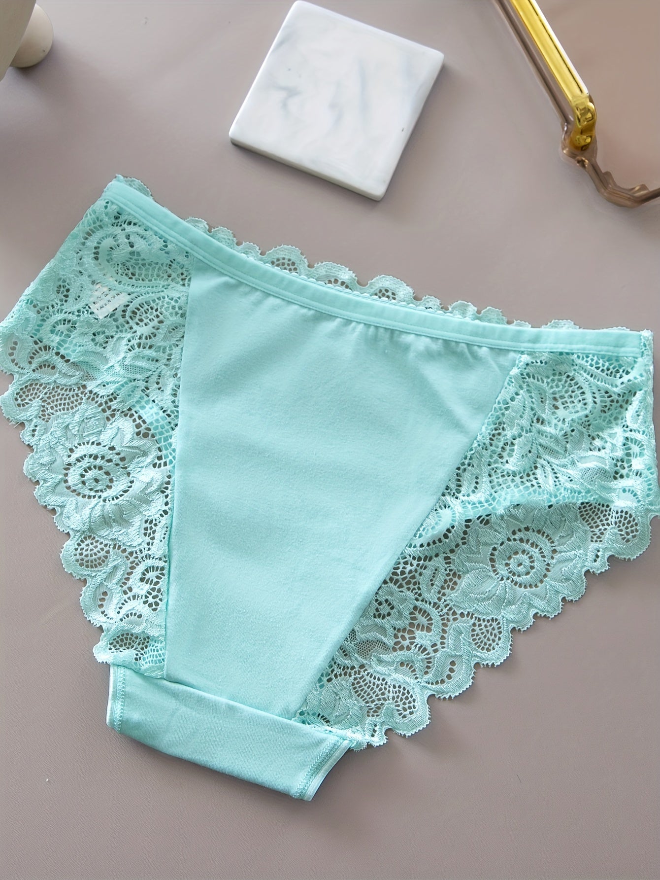 5 Lace Scallop Trim Panties: Elegant, Comfy, Sexy Intimates for Women's Lingerie