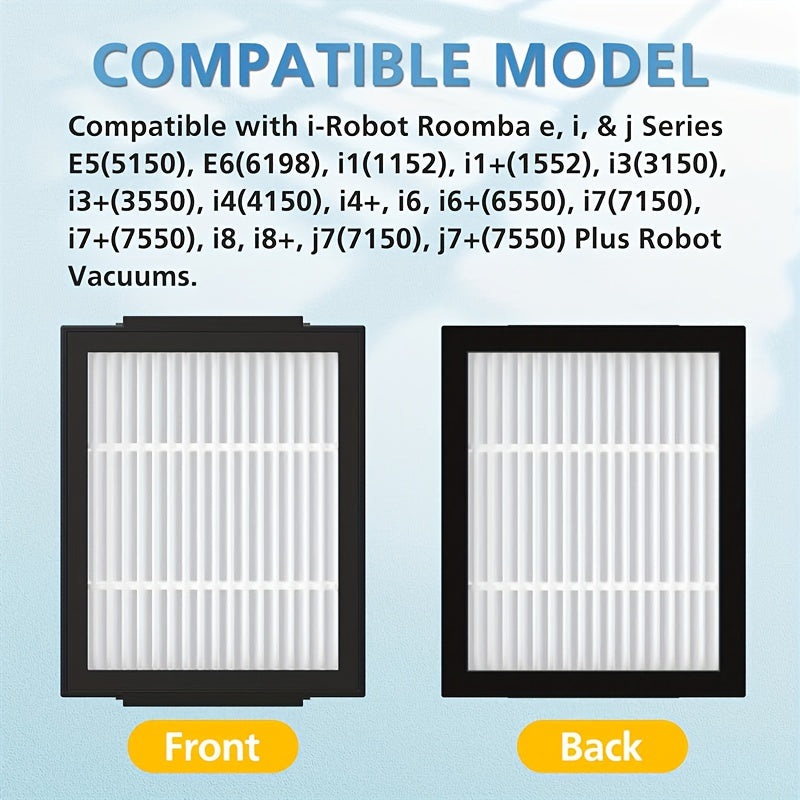 Pack of 9 HEPA Filters Compatible with Irobot IJ Series Vacuum Cleaners, Includes Plastic Floor Attachment Replacement for I7, I7+, I3, I3+, E5, E6, E7, I4, I4+, I5, I5+, I6, I6+, I8, I8+