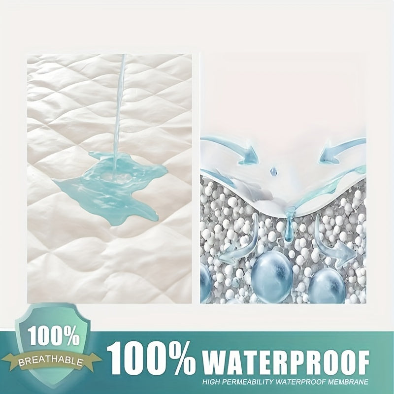 This double-layer waterproof bedsheet features a water washing and brushing treatment for ultimate comfort during sleep. The sewn stitches ensure durability, making it a perfect mattress protector for bedrooms and guest rooms. Plus, it can easily be