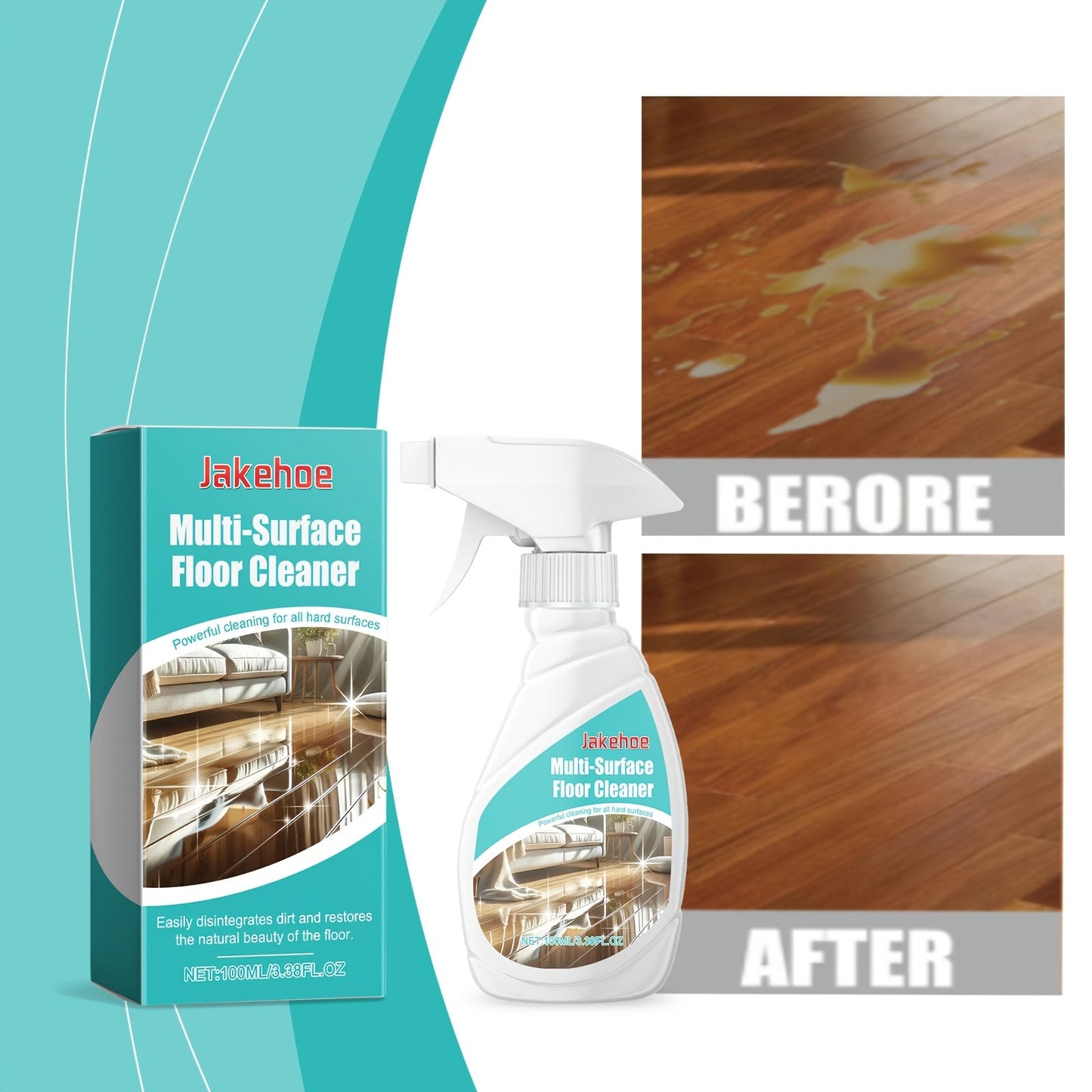 Powerful Stain Removal and Polishing Liquid Formula for Kitchen, Living Room Tiles, and Bathroom - Multi-Surface Floor Cleaner made with Citric Acid and Leaves No Residue