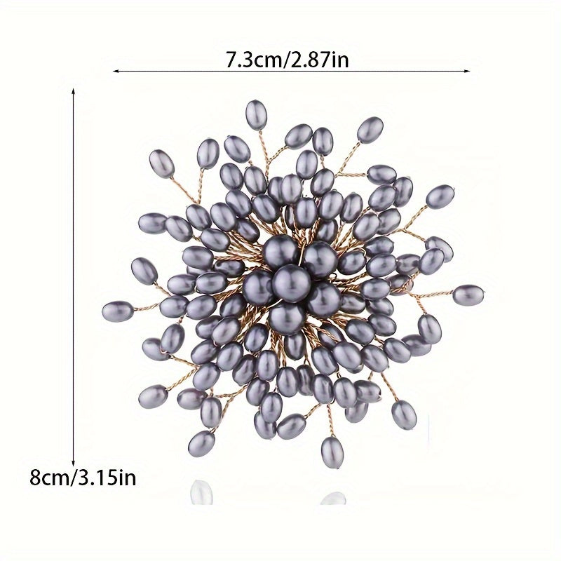 Брошь-булавка в виде снежинки ручной работы с имитацией жемчуга из смолы, стильный унисекс модный аксессуар, универсальный рождественский значок для декора одежды