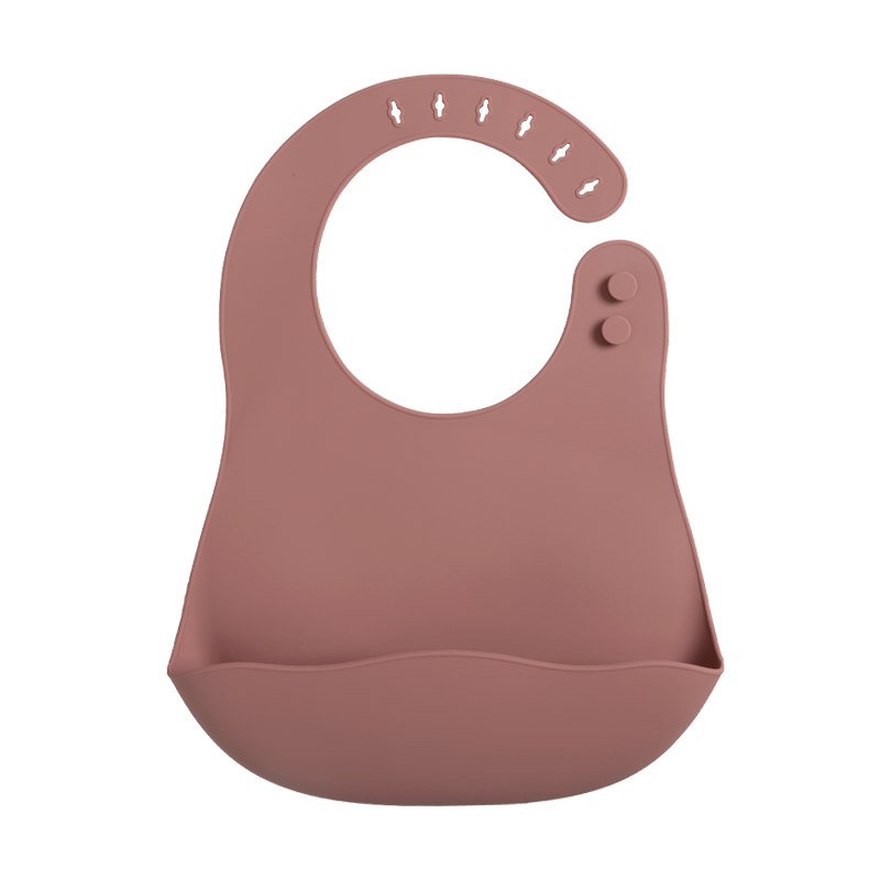 Adjustable Waterproof Infant Bibs in Solid Colors with Soft Silicone Material, Featuring a Pocket for Newborns to Keep Clean During Mealtime