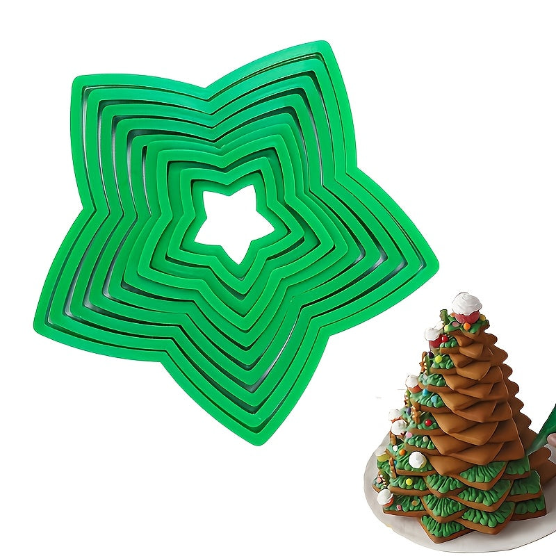 Set of 10 Christmas tree and star 3D cookie cutters