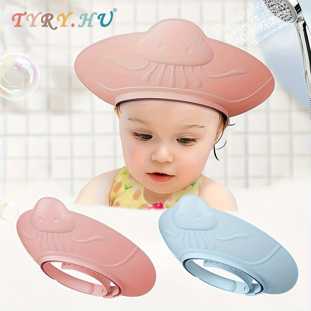 TYRY.HU Baby Shower Cap is a convenient way to protect your baby's eyes and head while washing. This cap is a must-have bath supply for children, and it can also be used as a shampoo cap. Perfect for babies and toddlers, this cap also provides ear