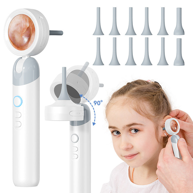 Inskam 4-in-1 Smart Ear & Nose Camera with Screen - HD 1080P, 90° Rotating Inspection Head, Wax Removal Tool included for various uses.