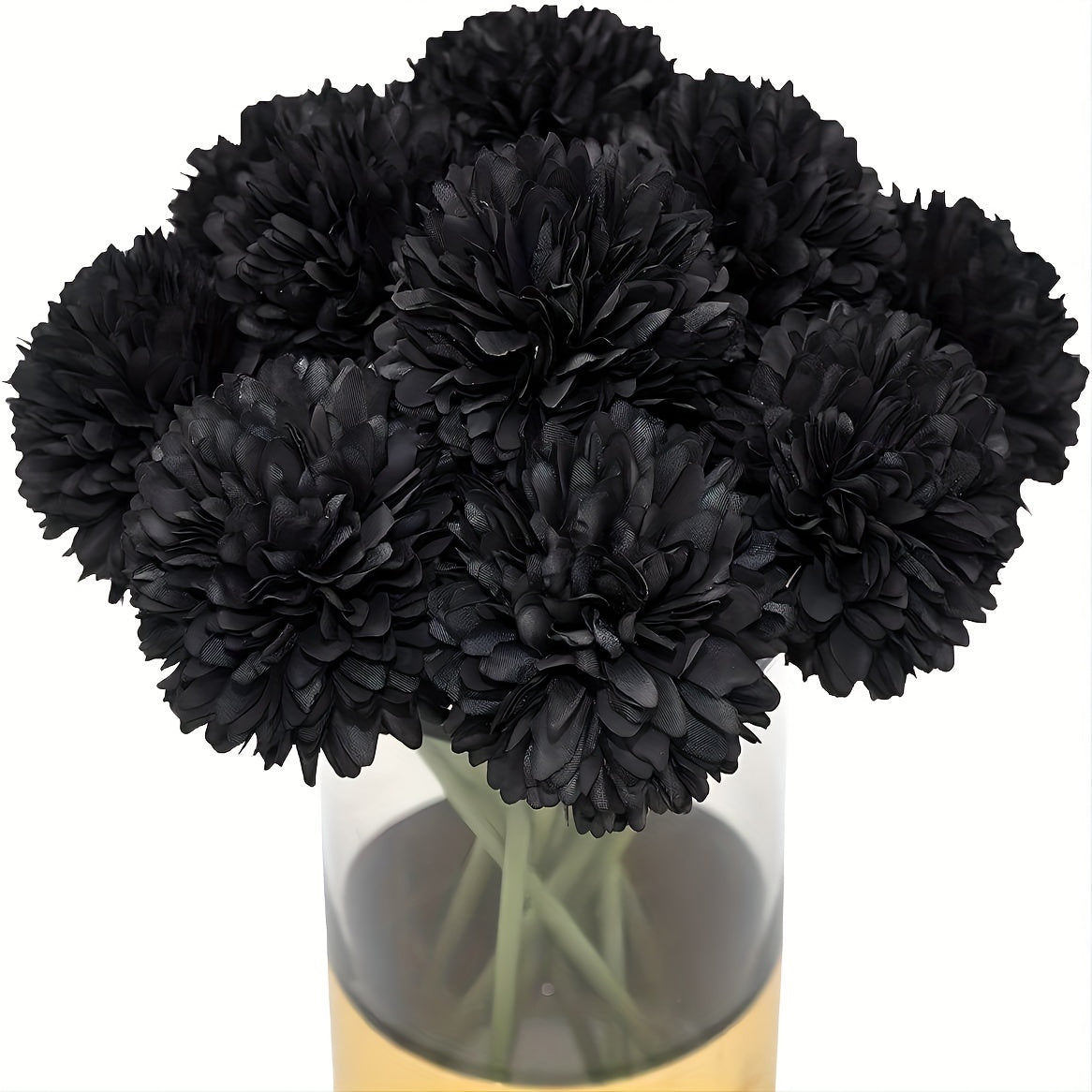 10 artificial chrysanthemum ball flowers for wedding bouquets, home decor, or party table centerpieces.