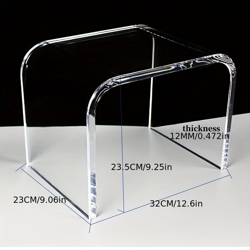 Modern Transparent Acrylic U-Shaped Stool - Versatile Step Stool for Kids, Stylish Footstool for Any Room, No Power Required