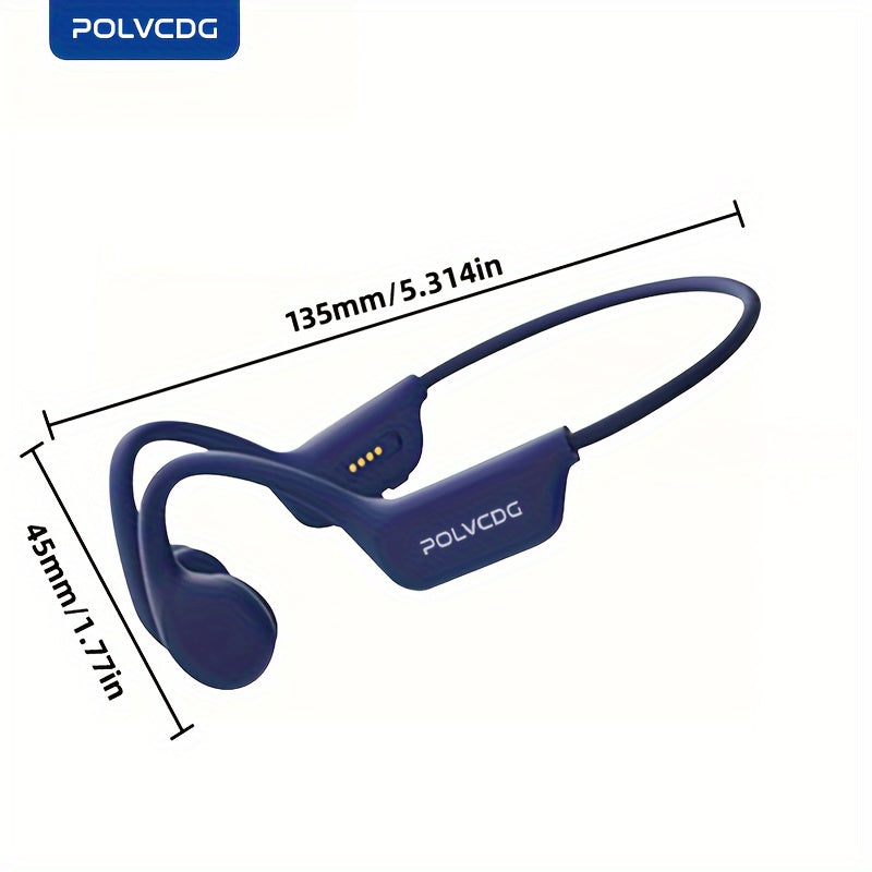 1pc POLVCDG X7 Wireless Bone Conduction Headphones with 10H playtime, 32GB memory, open-ear design, volume control, and compatibility with phones for swimming, running, cycling, and fitness.