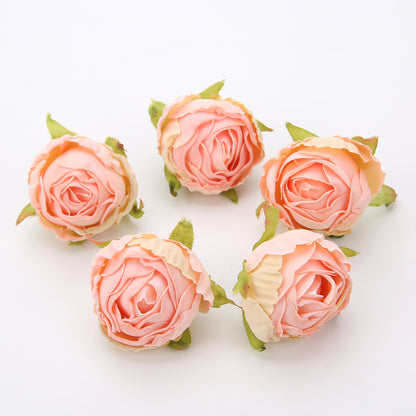 10 pieces of silk tea buds roses for DIY wedding bouquets and Christmas decorations.