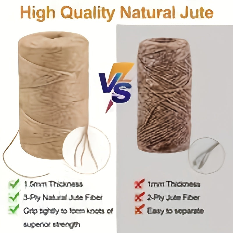 100.0meter Natural Jute Twine - Ideal for Gardening, Crafts, Decor, and Gifts