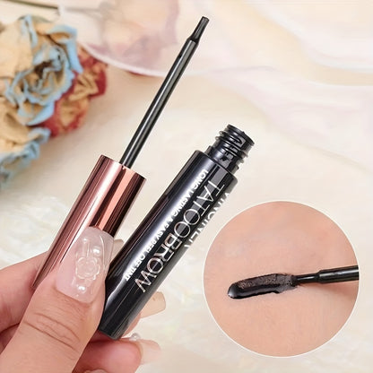 Long-lasting black/brown waterproof eyebrow gel with semi-permanent dye.