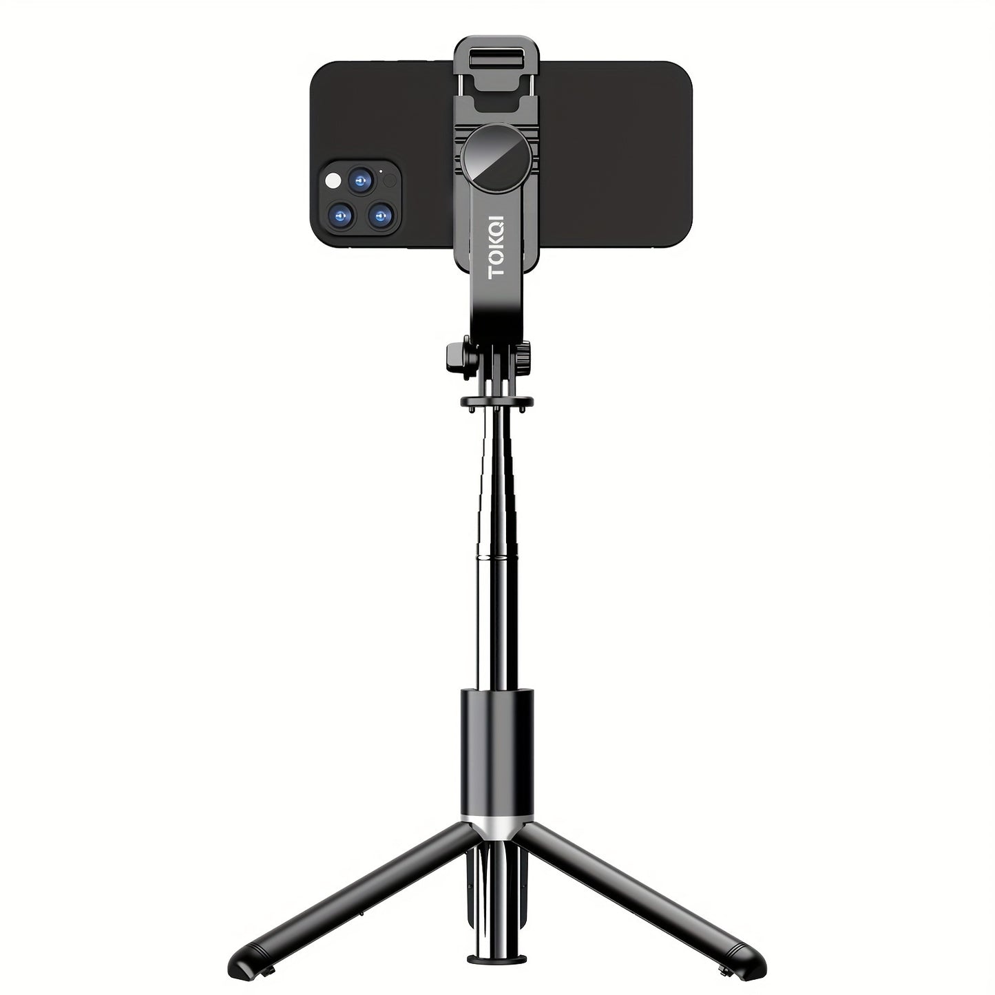 Extendable selfie stick tripod with wireless remote for various smartphones