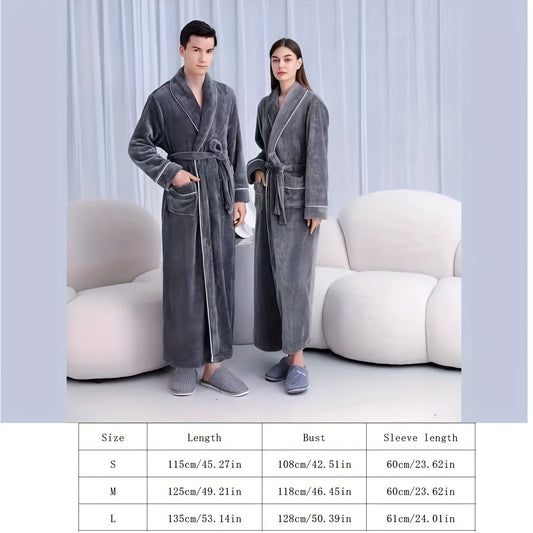 Plaid bath robe for men and women, soft and comfortable, modern style, machine washable, made of 300g/㎡ knitted fabric with polyester fiber, bath towel theme.