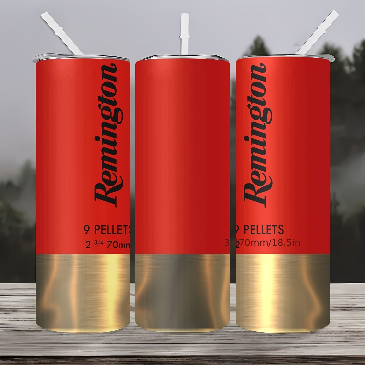 Стainless steel tumbler с соломинкой Remington Bullet — идеальный подарок для любителей охоты и активного отдыха.