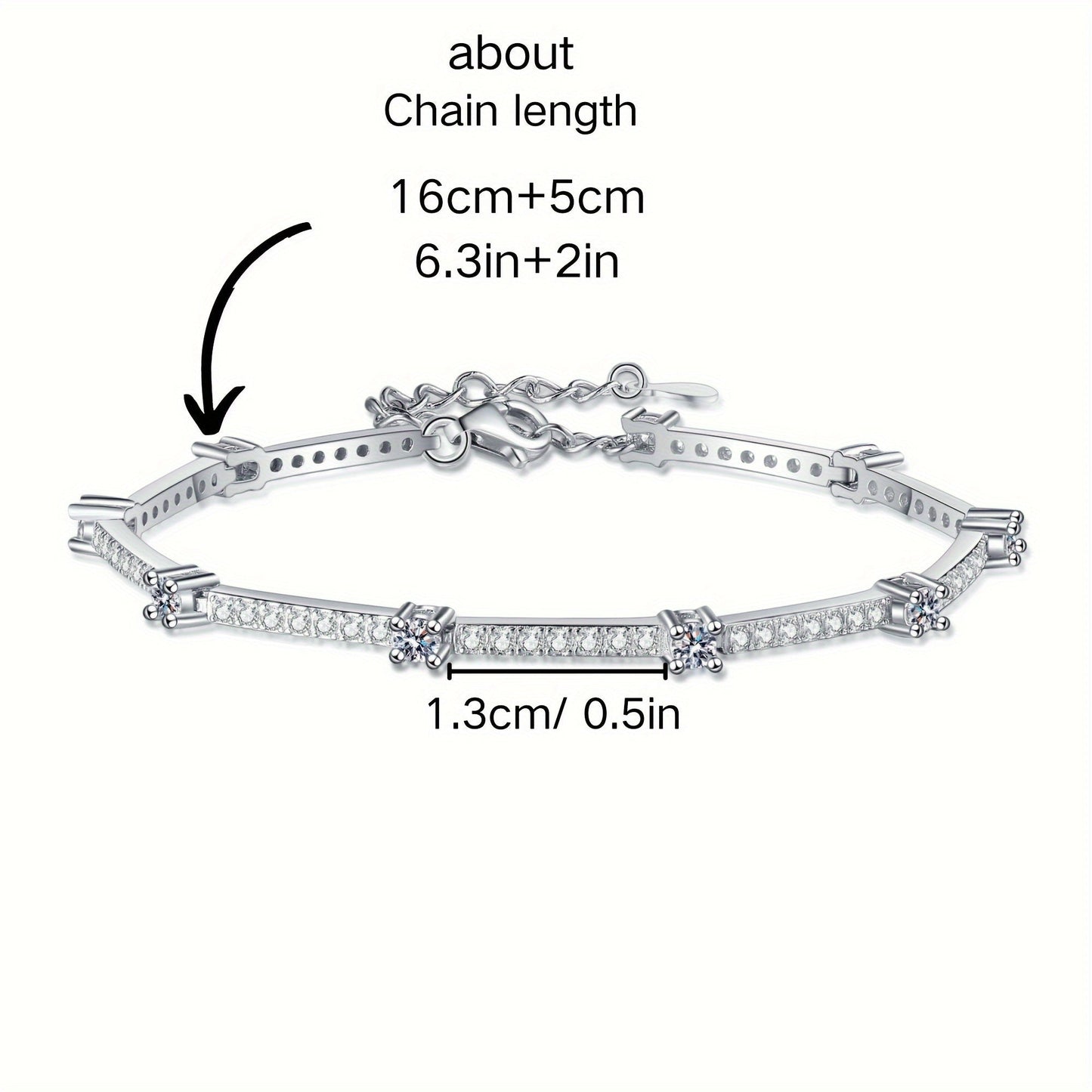 This elegant 1pc S925 pure silver bracelet features a stunning 1.67ct moissanite stone, weighing approximately 5.7g. Perfect for daily wear, as well as for special occasions such as dating, parties, and banquets. An ideal birthday gift for friends, or a