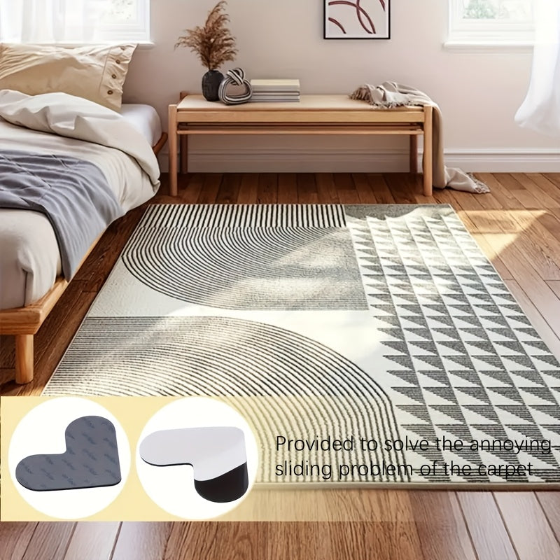 16 pieces of sturdy area rugs with carpet stickers for a secure grip, non-slip rug pad to prevent slipping, washable tape for hardwood floors, tile floors, home decor, and room decor.