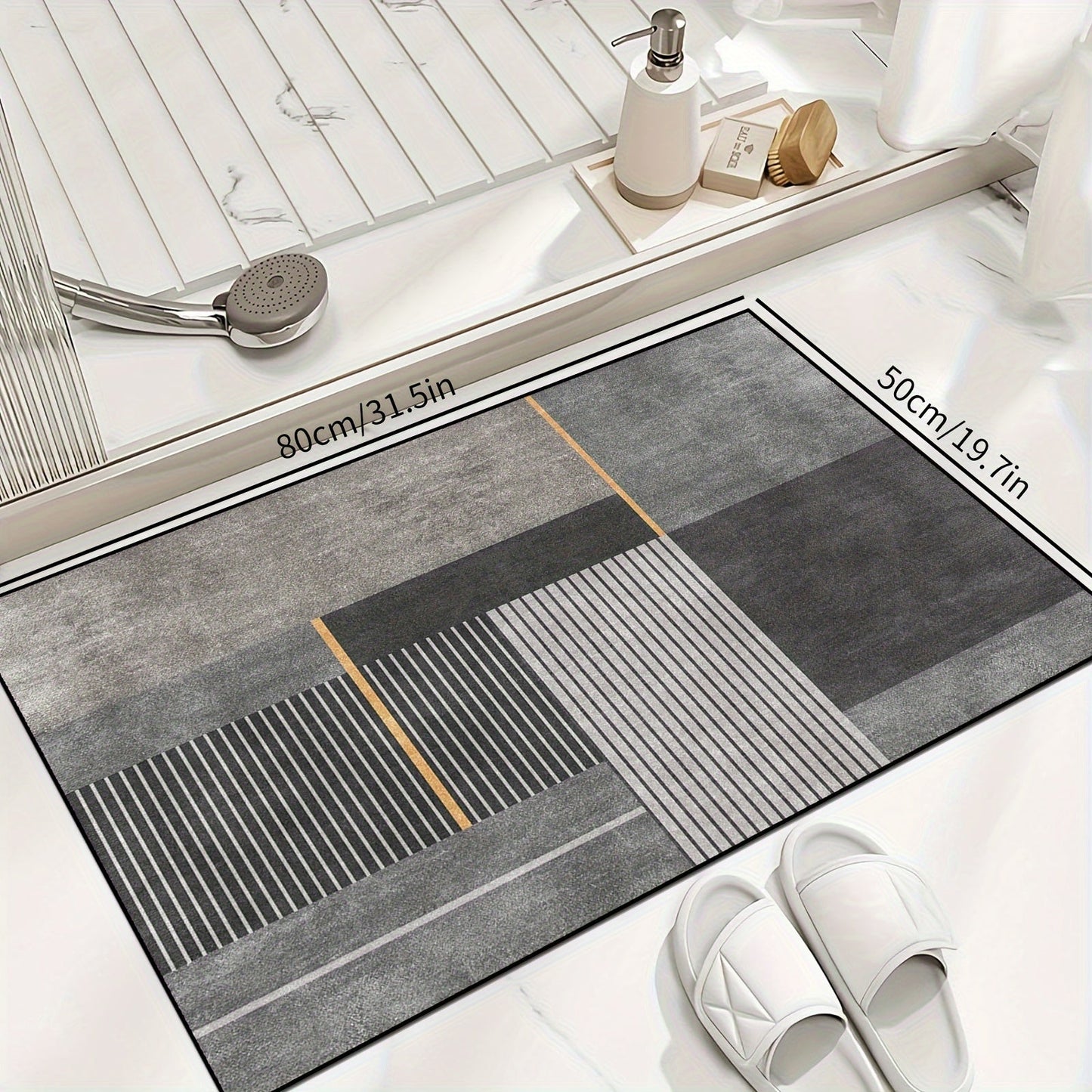 One piece of modern absorbent floor mat that is anti-fatigue and oil-proof, suitable for use in the kitchen. This non-slip kitchen rug is waterproof and can be used as a runner rug or standing desk mat. Perfect for use in the house, sink, office, or