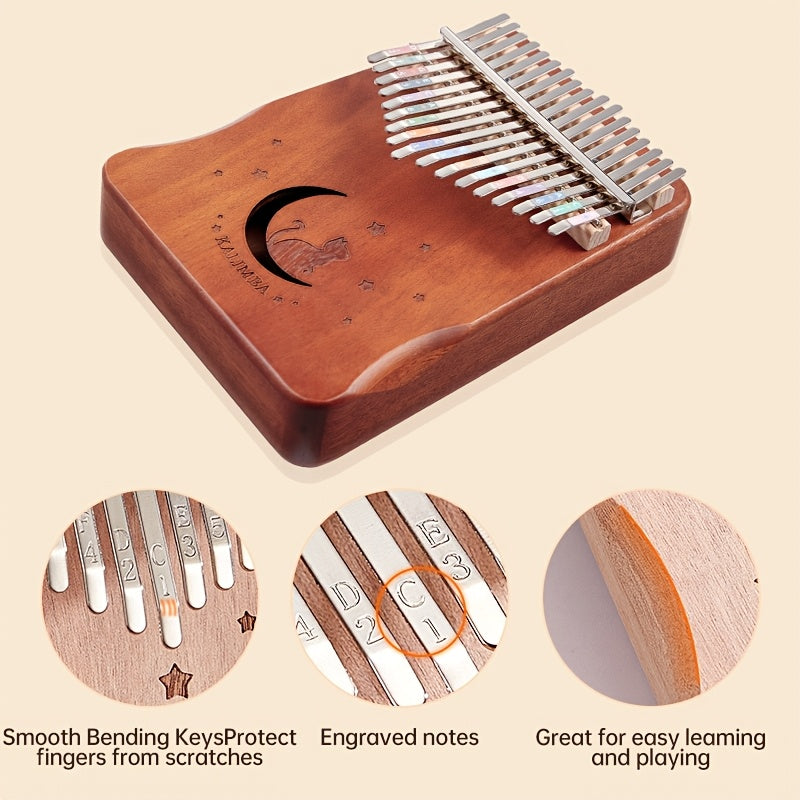 Easy-to-learn 17-tone thumb piano kalimba, perfect birthday gift and popular musical instrument for beginners.