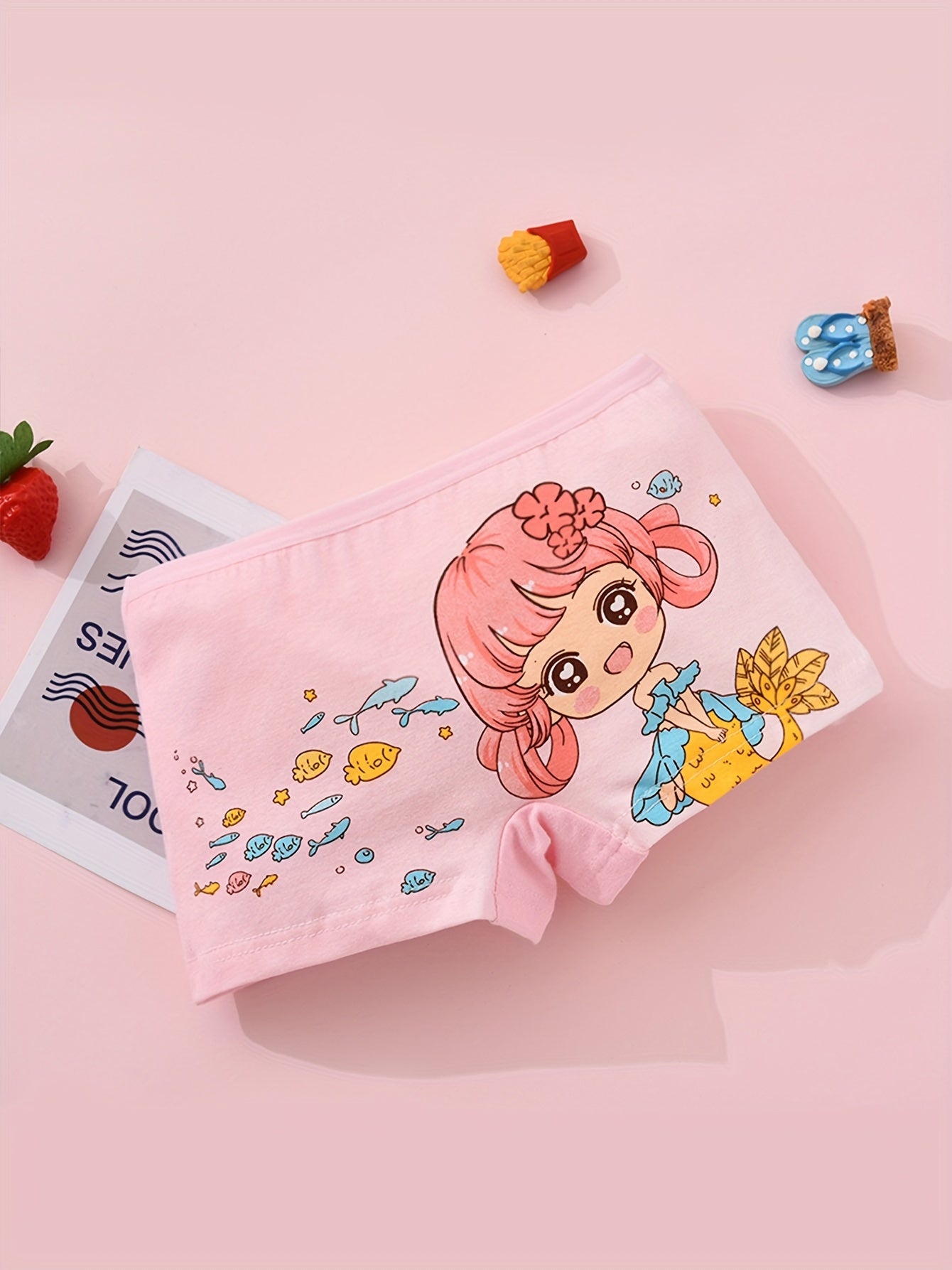 4 pairs of Vifine Girls' Cotton Boxer Briefs in cute designs, made of 95% cotton with elastic waistband for comfort in all seasons.