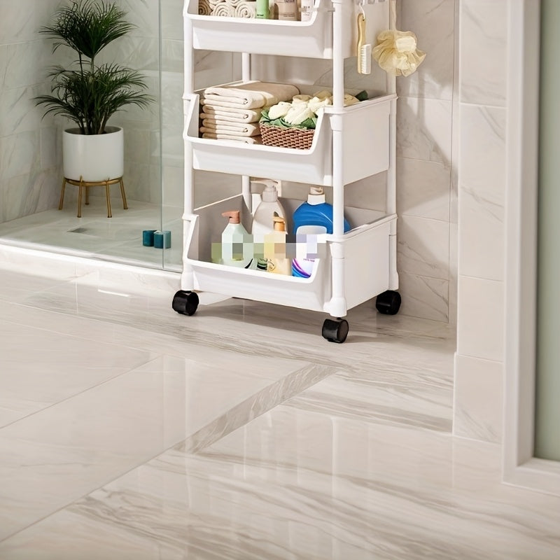 Introducing a versatile spa storage cart featuring multiple layers for organized storage, no power required, and equipped with wheels for effortless mobility. Perfect for maximizing space in various areas such as living rooms, bedrooms, dorms, as well as