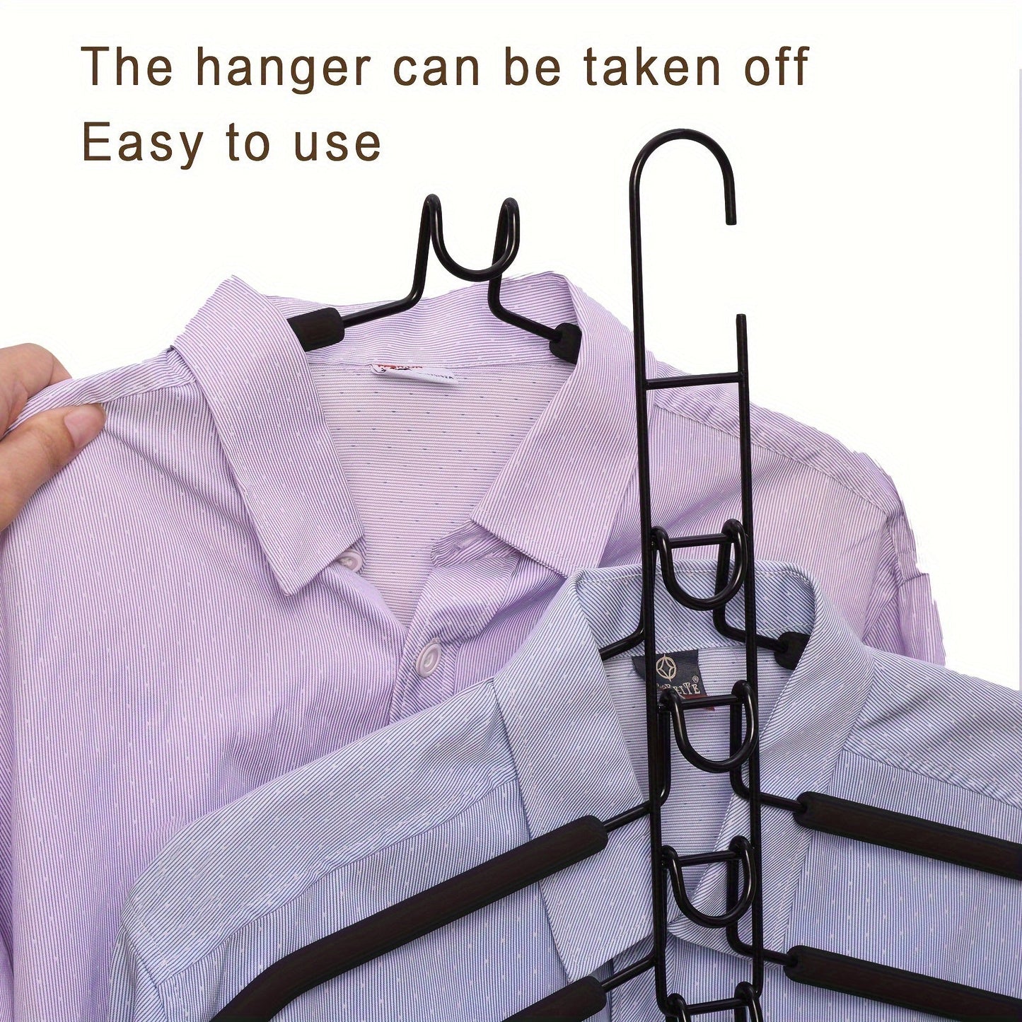 Detachable Clothing Hanger with 5 Tiers, Organize Your Wardrobe with this Space-Saving Metal Organizer, Features a Polished Finish, Perfect for Hanging Multiple Layers of Clothing in Your Home or Dorm Room.