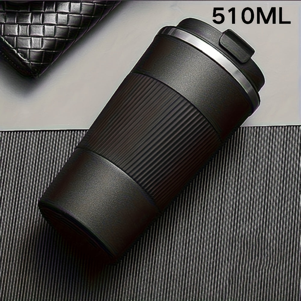 Stainless Steel Coffee Mug, Double-Walled Insulated Vacuum Flask, Leak-Proof Non-Slip Travel Thermal Cup for Hot and Cold Beverages, 380ml/510ml