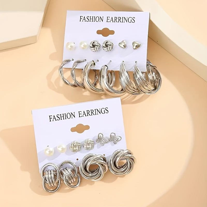 [Top Pick] Collection of 11 Sets of Golden Earrings Featuring Various Designs of Zinc Alloy Earrings Perfect for Women's Everyday Wear and Gifting on Special Occasions