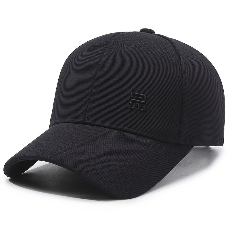 Gender-neutral baseball cap with embroidery, adjustable acrylic material for sun protection. Ideal for outdoor travel with knitted craftsmanship and non-stretch design.