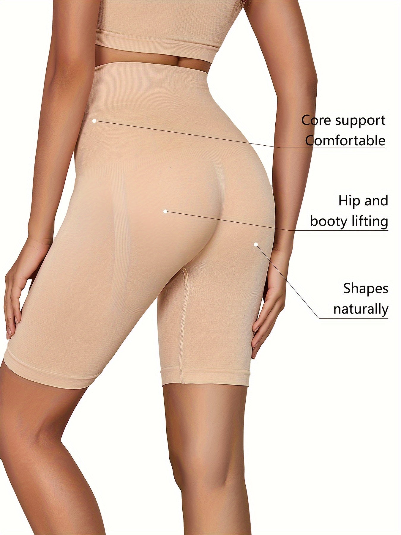 Control body butt lifting pants with high waist, seamless boxer briefs for women that are non-marking and anti-glare, with non-rolling leggings.