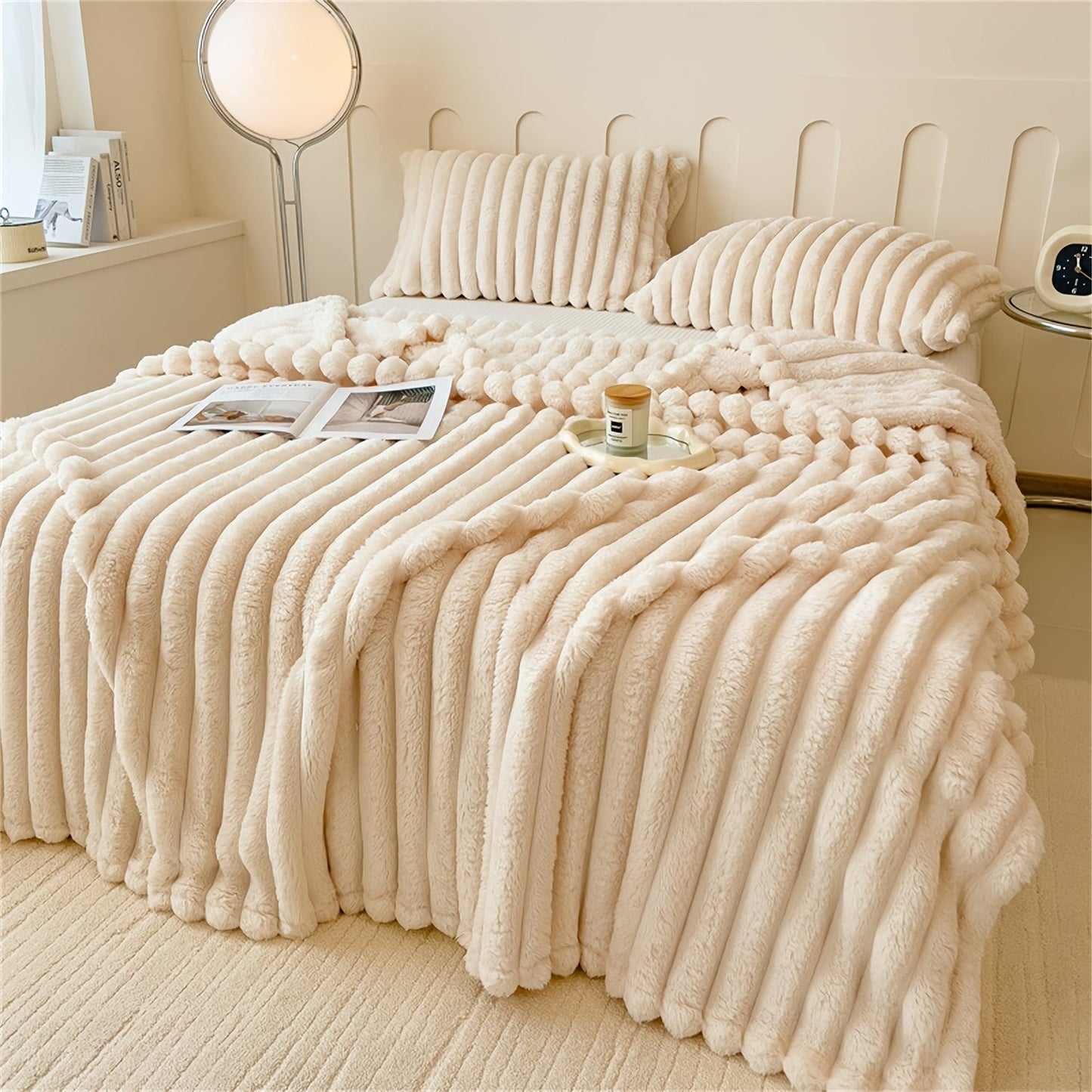 Indulge in the luxury of a Soft Plush Faux Rabbit Blanket - Cozy, Warm, and Stylish for Home, Work, or On the Go - Perfect Gift for Any Occasion