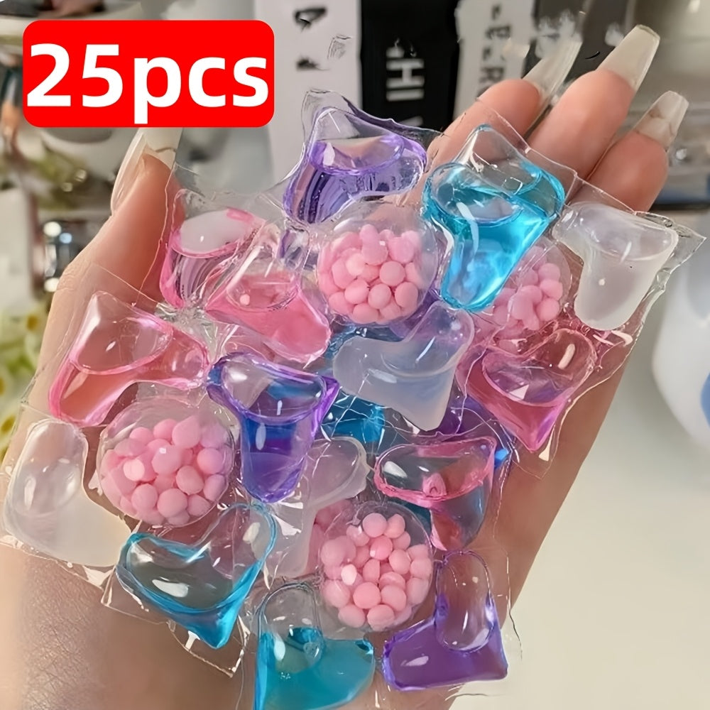 25/50 count 5-in-1 laundry detergent pods with concentrated formula and long-lasting scent beads for soft, stain-removing clothes that are easy to rinse.