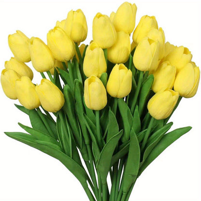 10 Artificial Simulation Tulips with Real Touch, Suitable for Room/Home/Bedroom/Wedding/Office/Cafe Decor, Perfect for Valentine's Day, Birthdays, and Mother's Day.