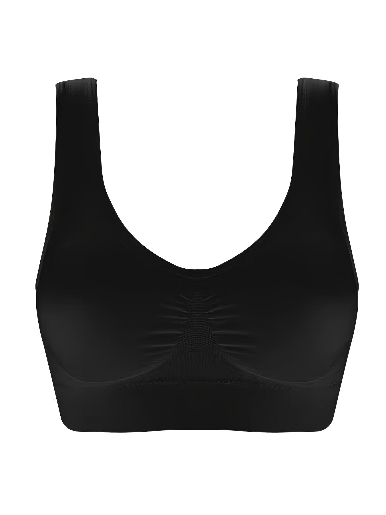 3 Seamless Sports Bras with Small Pleats, Cozy Thin Design for Everyday Comfort - Women's Lingerie & Underwear