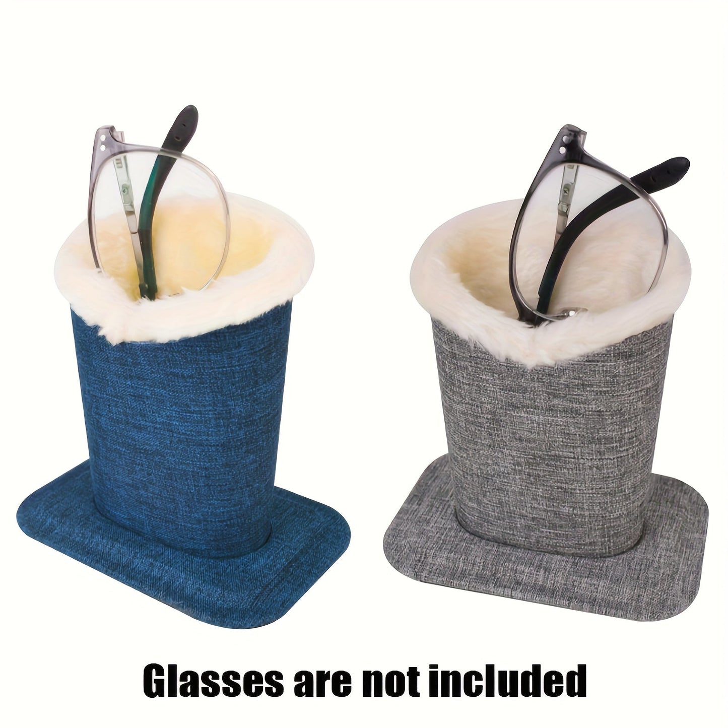 1 or 2 pieces of Plush Lined Glasses Holder - High-Quality Glasses Holder Box, Glasses Holder Stand, Plush Lined Bedside Glasses Case, Table, or Bedside Table