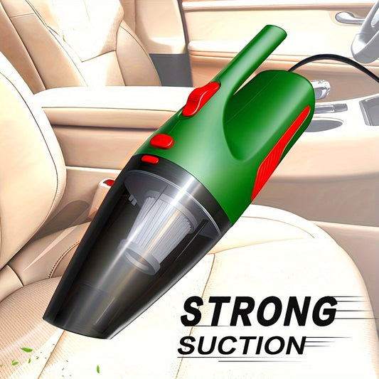 Mini handheld car vacuum cleaner with high-power corded design for easy interior cleaning.