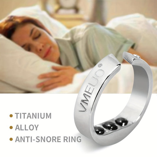 Titanium Anti-Snoring Ring with Beads, Improves Sleep & Breathing, Acupressure Device for Nighttime Use, Enhances Breathing | Bedtime Accessory