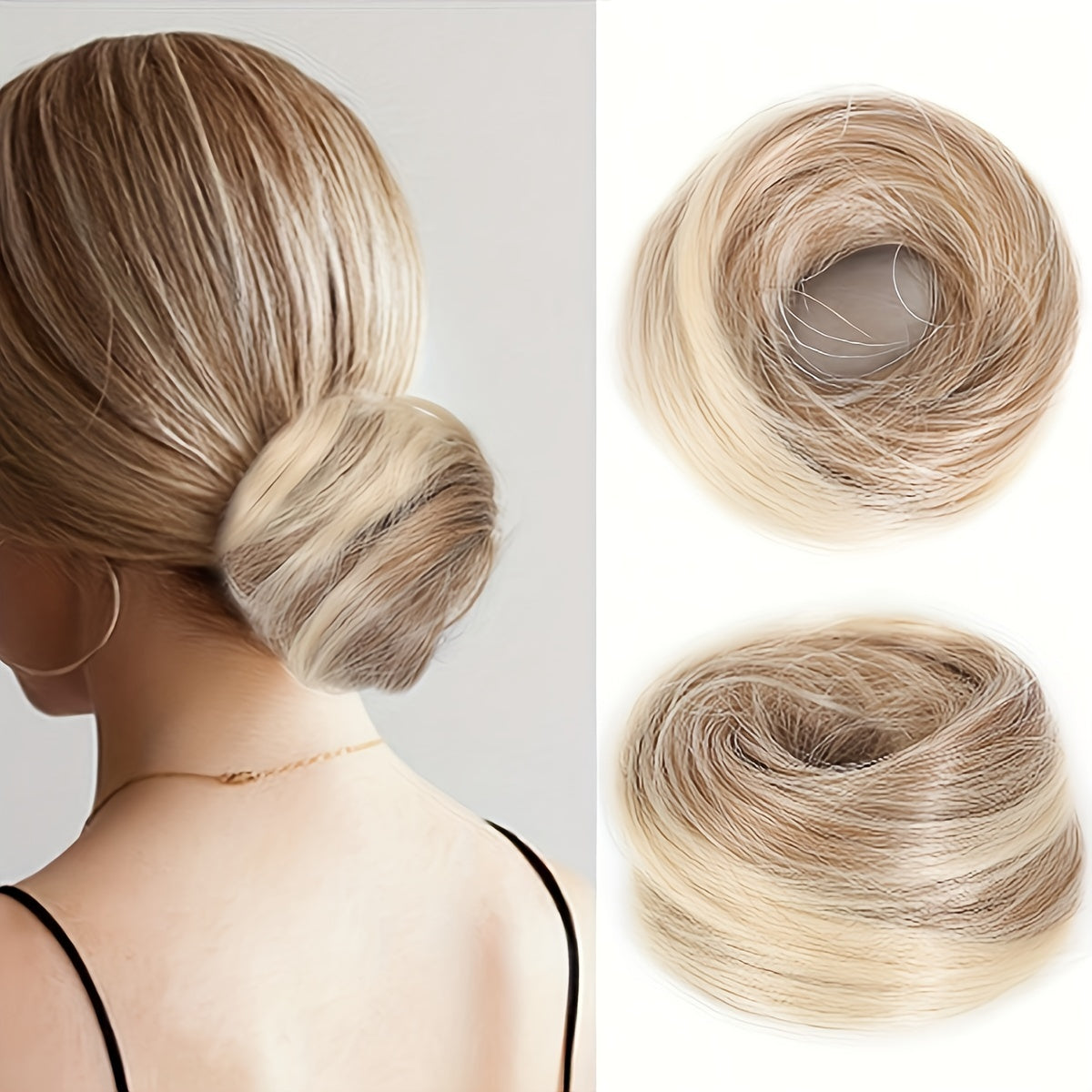 Stylish synthetic hair bun ponytail extension for women, great for both parties and casual wear.