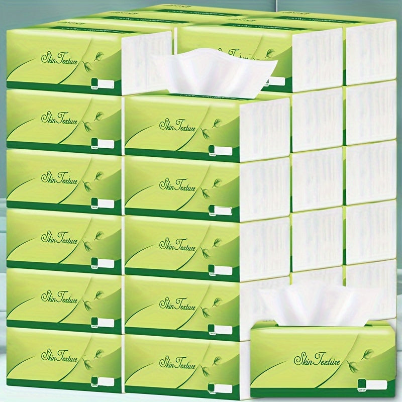 Pack of 10 Ultra-Soft 4-Ply Facial Tissues - Luxuriously Thick, Color-Free Paper Perfect for Hotels, Food Trucks, and Offices