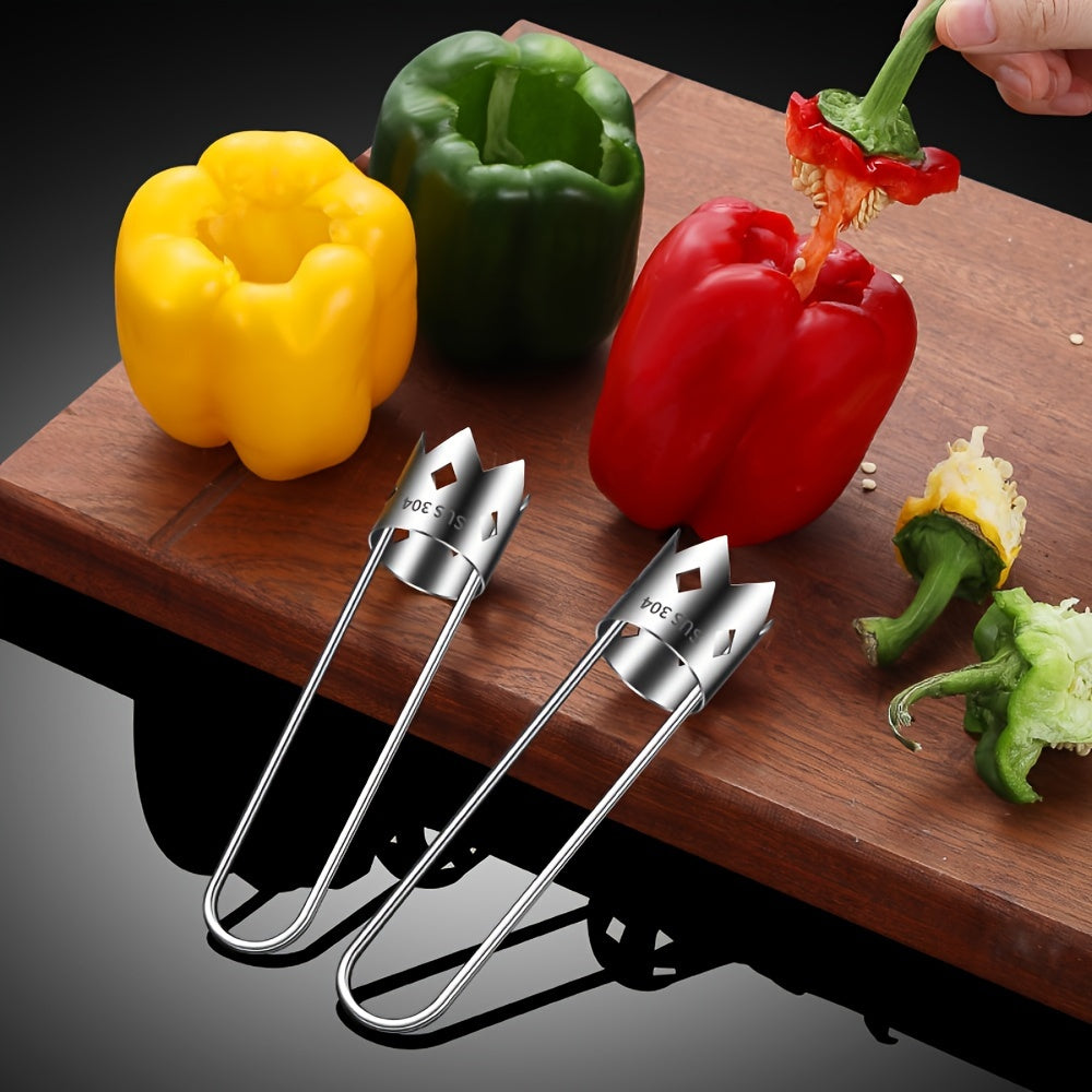 Multifunctional Stainless Steel Kitchen Gadget for Home Cooking - Easily Remove Seeds from Fruits and Vegetables with this Corer and Digging Tool