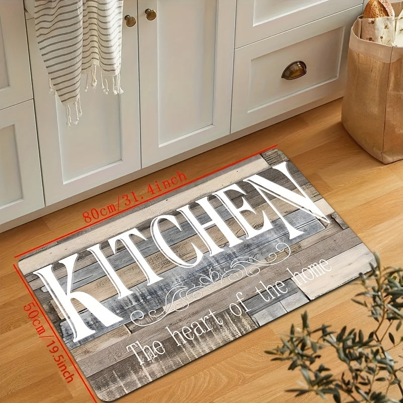 Non-Slip Oil-Proof Kitchen Mat with Creative Monogram Design - Ideal for Indoors or Outdoors Decor, Spring Room Supplies and Home Decorating